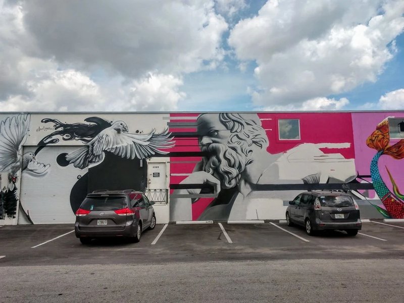 Beautiful photo of Leah Arts District Castle Estates, Hialeah, FL 33012 Vibrant street art mural on a building exterior Castle Estates, Hialeah, FL 33012